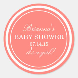 Personalisiert | Pink Baby Shower Stickers
