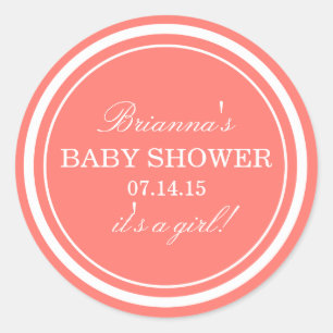 Personalisiert Pink Baby Shower Stickers
