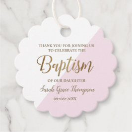 Personalisiert Pink Baby Taufe danke Geschenkanhänger