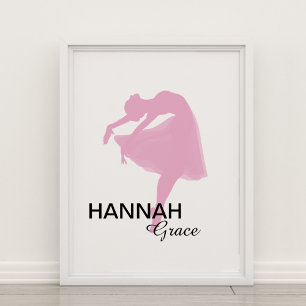 Personalisiert Pink Ballerina Poster