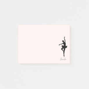 Personalisiert Pink Ballerina Tanz Silhouette Post-it Klebezettel