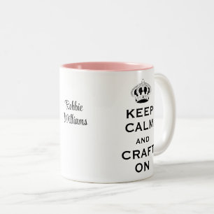 Personalisiert Pink Behielt Calm 11oz Kaffeemaschi Zweifarbige Tasse