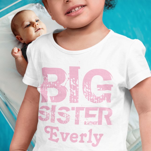 Personalisiert Pink BIG Sister Kleinkind T-shirt (Von Creator hochgeladen)