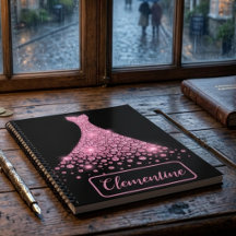 Personalisiert Pink Black Glitzer Goebook