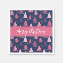 Personalisiert Pink Blue Christmas Tree Muster