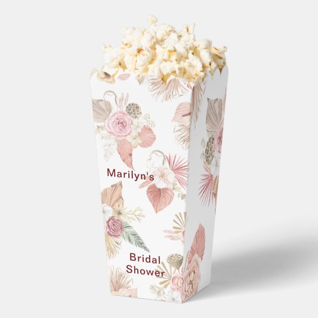 Personalisiert Pink Boho Florals Popcorn Box Geschenkschachtel (Geplatzt)