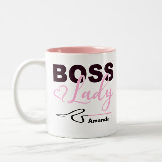 Personalisiert Pink Boss Lady Whip Zweifarbige Tasse