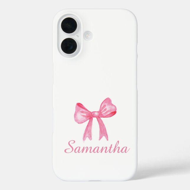 Personalisiert Pink Bow Krawatte iPhone Case|Indiv Case-Mate iPhone Hülle (Rückseite)