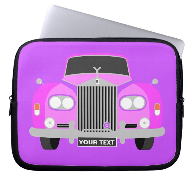 Personalisiert Pink British Classic Limousine Laptopschutzhülle (Vorderseite)