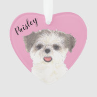 Personalisiert Pink Brown und White Shih Tzu