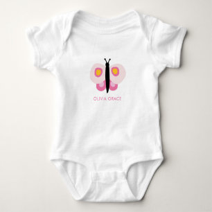 Personalisiert Pink Butterfly Baby Girl Strampler