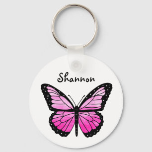 Personalisiert Pink Butterfly Schlüsselanhänger