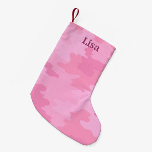 Personalisiert Pink Camouflage Weihnachts-Strumpf Kleiner Weihnachtsstrumpf