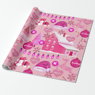 Personalisiert Pink Christmas Geschenkpapier