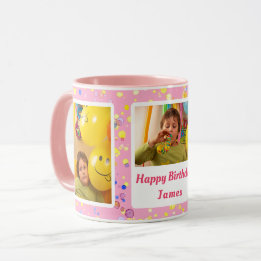 Personalisiert Pink Confetti Geburtstag Custom Fot Tasse
