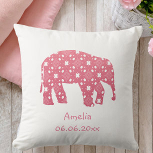 Personalisiert Pink Elephant Baby Kissen