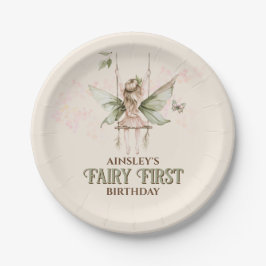 Personalisiert Pink Fairy Erster Geburtstag Party Pappteller