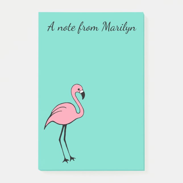 Personalisiert Pink Flamingo Post It Notes Gift Post-it Klebezettel (Vorderseite)