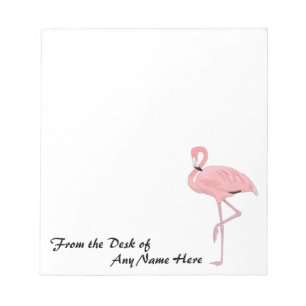 Personalisiert Pink Flamingo Stationery Notizblock