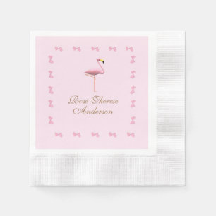 Personalisiert Pink Flamingo Themed Serviette