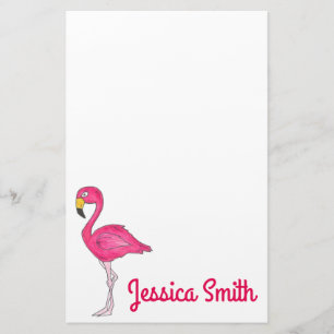 Personalisiert-Pink-Flamingo-Vogelgeschosse Briefpapier