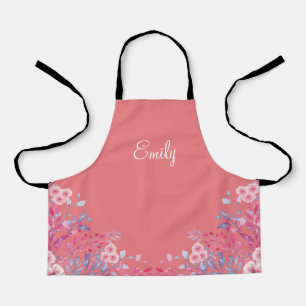 Personalisiert Pink Floral Kinder Schürze