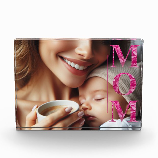 Personalisiert Pink Floral MAMA Lettisch Art Foto (Vorderseite)