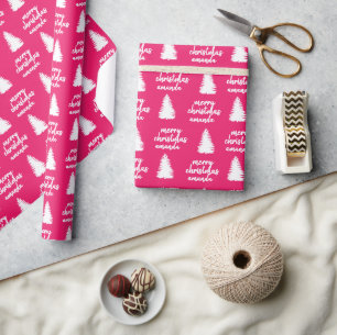 Personalisiert Pink Frohe Weihnachten Geschenkpapier