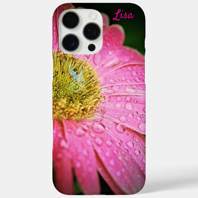 Personalisiert Pink Gerbera Daisy Sturdy iPhone Ca Case-Mate iPhone Hülle (Rückseite)