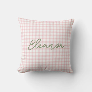 Personalisiert Pink Gingham Pillow | Alberne Gänse Kissen