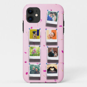 Personalisiert Pink Girly Petals 7 FotoCollage Case-Mate iPhone Hülle