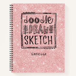 Personalisiert Pink Glitzer Artist Sketchbook Notizbuch