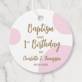 Personalisiert Pink Gold Baby Taufe 1. Geburtstag Geschenkanhänger