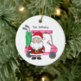 Personalisiert Pink Golf Camp Weihnachtsbeleuchtun Keramik Ornament