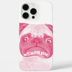 Personalisiert PINK Grumpy Puggy iPhone 16 Pro Max Hülle