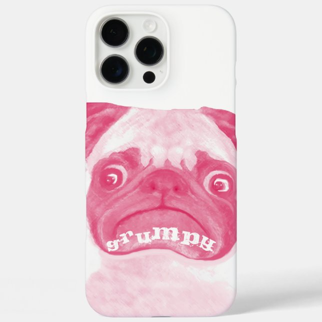 Personalisiert PINK Grumpy Puggy Case-Mate iPhone Hülle (Rückseite)