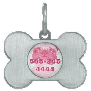 Personalisiert PINK Grumpy Puggy Tiermarke