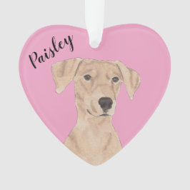 Personalisiert Pink Heart German Pinscher Ornament
