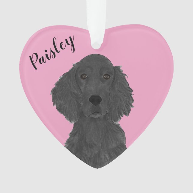 Personalisiert Pink Heart Irish Setter Ornament (Vorderseite)