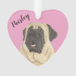 Personalisiert Pink Heart Mastiff Ornament