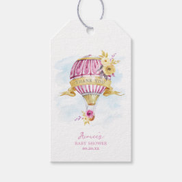 Personalisiert Pink Hot Air Ballon Babydusche Geschenkanhänger
