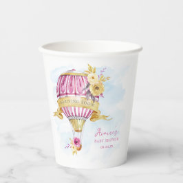 Personalisiert Pink Hot Air Ballon Babydusche Pappbecher