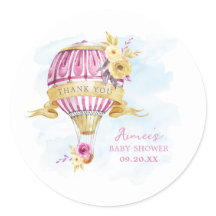Personalisiert Pink Hot Air Ballon Babydusche
