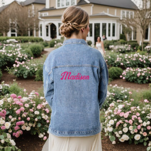 Personalisiert Pink Jean Jeansjacke