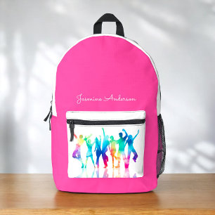 personalisiert-pink-Kinderschule Bedruckter Rucksack