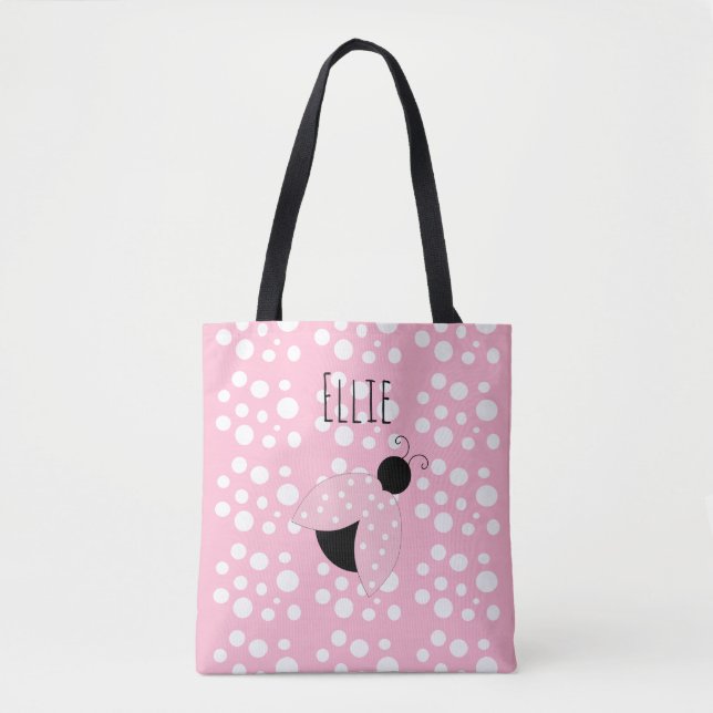 Personalisiert-Pink-Ladybug-Tasche (Vorderseite)