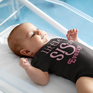 Personalisiert Pink Little Sister Baby Strampler