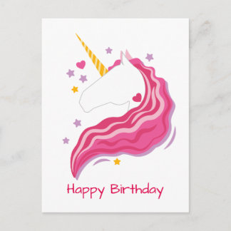 Personalisiert Pink Magical Unicorn Postkarte