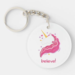 Personalisiert Pink Magical Unicorn Schlüsselanhänger