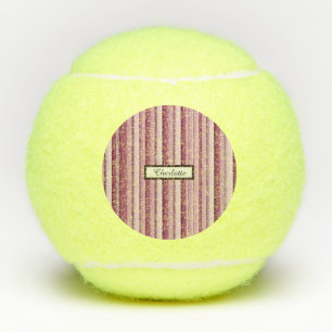 Personalisiert Pink Mauve Stripes Tennis Balls Tennisbälle